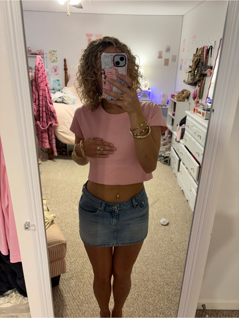 aerie Pink Short Sleeve Crop Tee